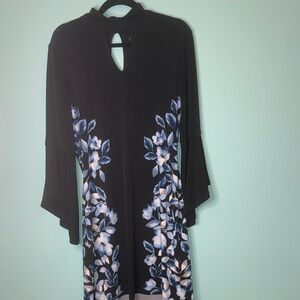 White House Black Market Elegant Black Floral Dress